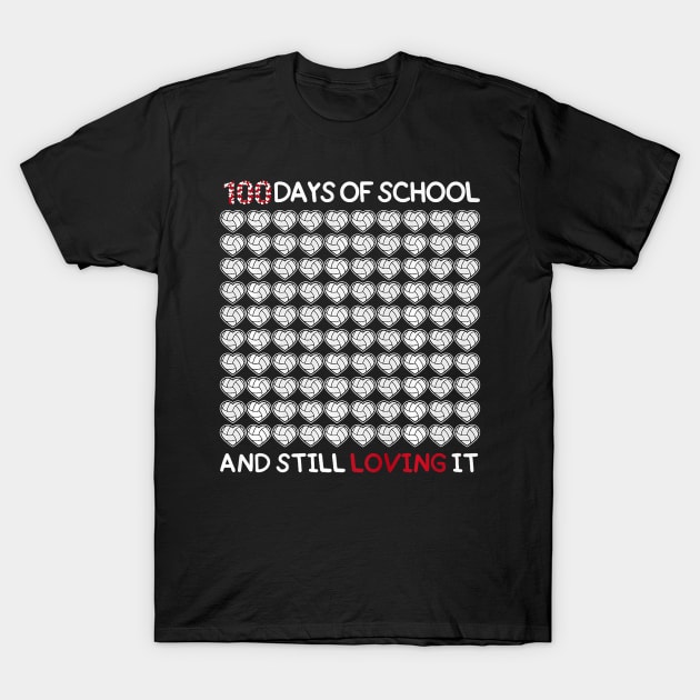 100 Days of school and still loving it Volleyball Hearts Premium T-Shirt by jadolomadolo